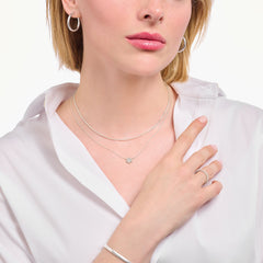 Collier en argent avec pendentif flocon de neige et zircon blanc
