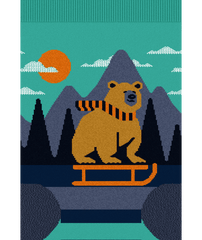 Kids' Ski Light Cushion Sleigh Bear OTC Socks