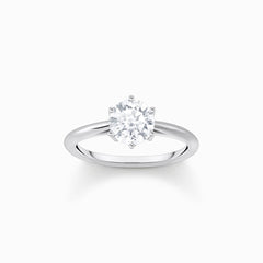 Bague avec zircon blanc en taille brillant