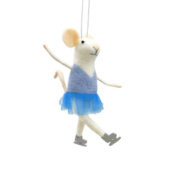 Souris de Noël Patineuse Artistique bleue
