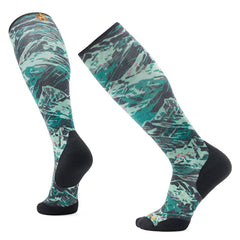 Chaussettes OTC à imprimé pistes vertes avec coussinet ciblé pour ski