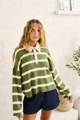 Rugby polo knit sweater