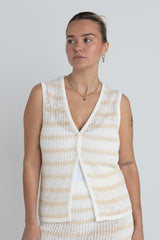 Sol stripe longline knit vest