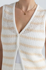 Sol stripe longline knit vest